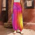 Rainbow Flow Print Harem Pants