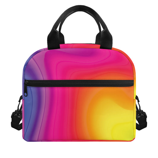 Rainbow Flow Print Insulated Lunch Bag