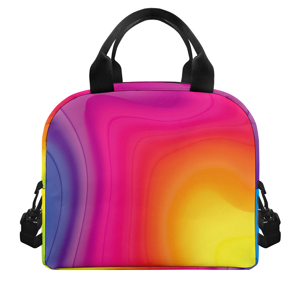 Rainbow Flow Print Insulated Lunch Bag