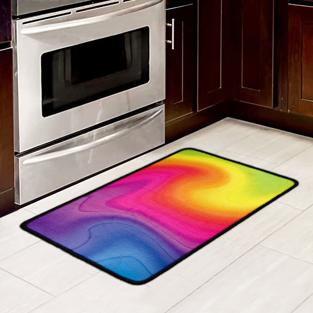 Rainbow Flow Print Kitchen Mat
