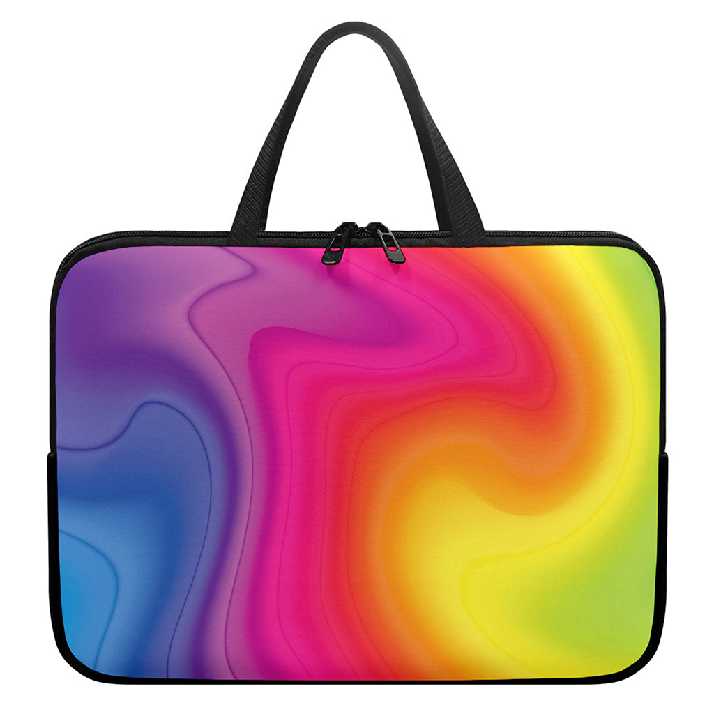 Rainbow Flow Print Laptop Sleeve With Handle