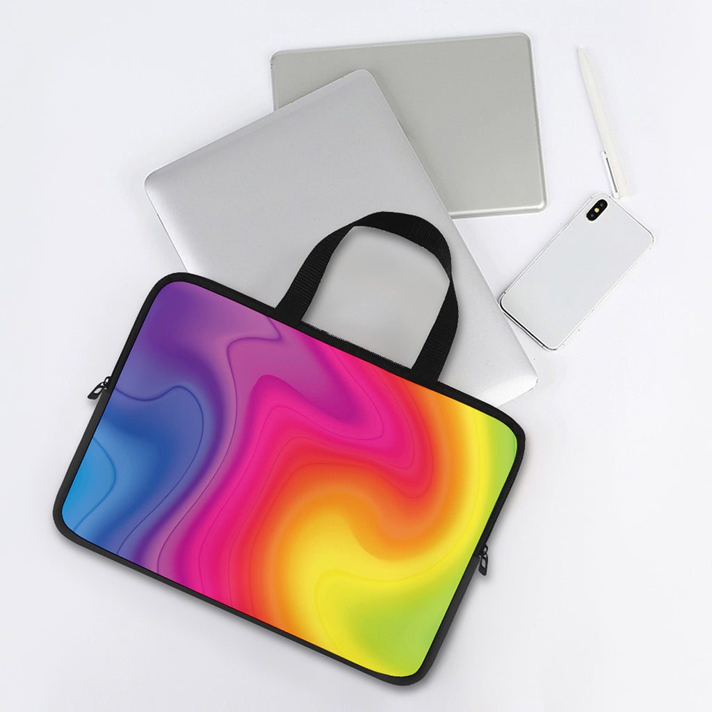 Rainbow Flow Print Laptop Sleeve With Handle