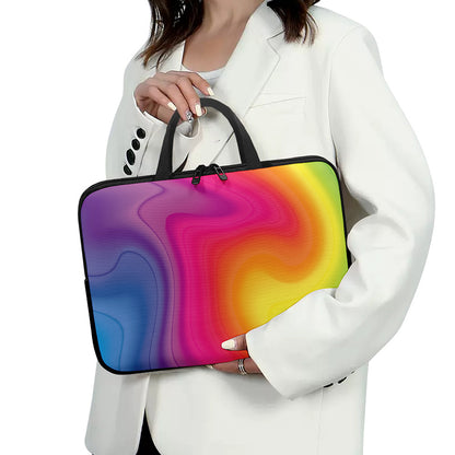Rainbow Flow Print Laptop Sleeve With Handle