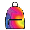 Rainbow Flow Print Leather Backpack