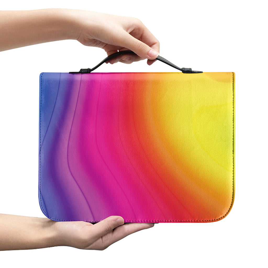 Rainbow Flow Print Leather Bible Cover