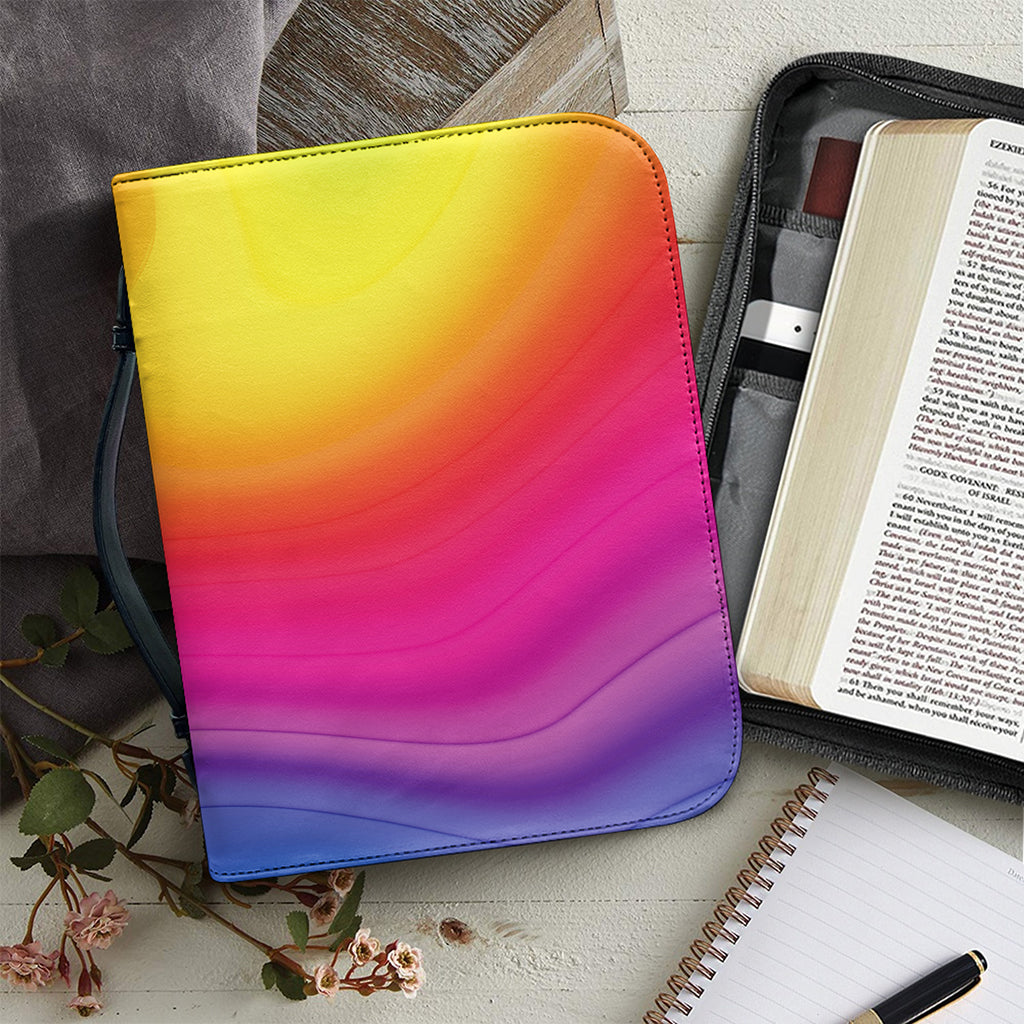 Rainbow Flow Print Leather Bible Cover