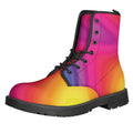 Rainbow Flow Print Lace-Up Boots