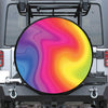 Rainbow Flow Print Leather Spare Tire Cover