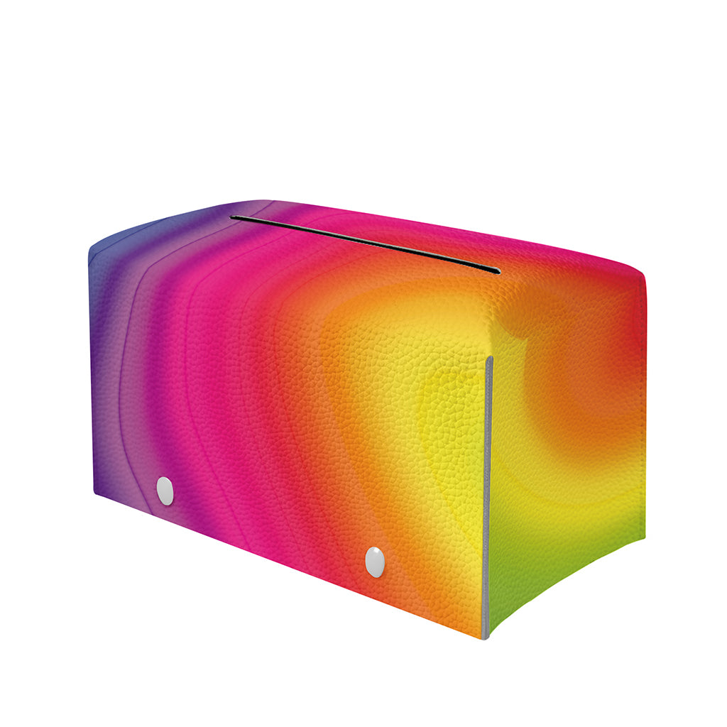 Rainbow Flow Print Leather Tissue Box Cover