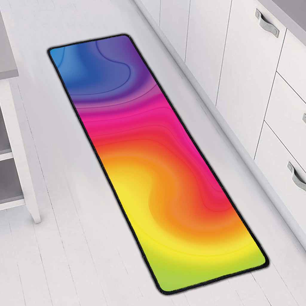 Rainbow Flow Print Long Kitchen Mat