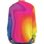 Rainbow Flow Print Long Sleeve Baseball Jersey