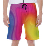 Rainbow Flow Print Men's Beach Shorts