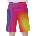 Rainbow Flow Print Men's Beach Shorts