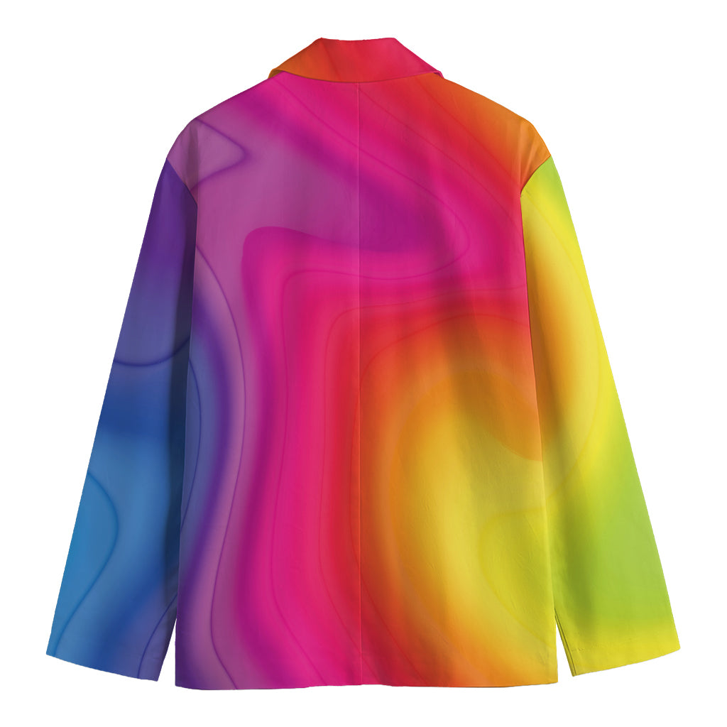 Rainbow Flow Print Men's Blazer