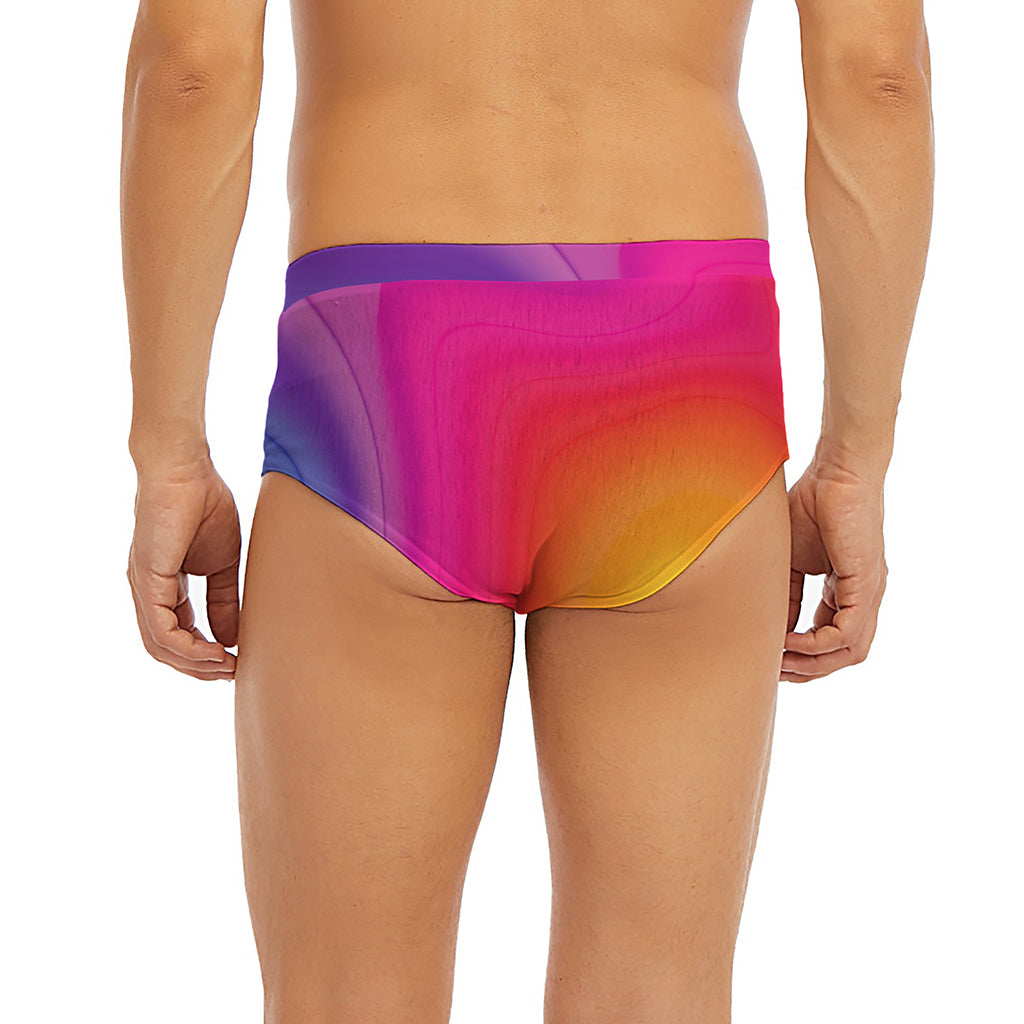 Rainbow Flow Print Men's Briefs