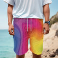 Rainbow Flow Print Men's Cargo Shorts