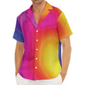 Rainbow Flow Print Men's Deep V-Neck Shirt