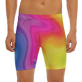 Rainbow Flow Print Men's Long Boxer Briefs