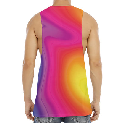 Rainbow Flow Print Men's Muscle Tank Top