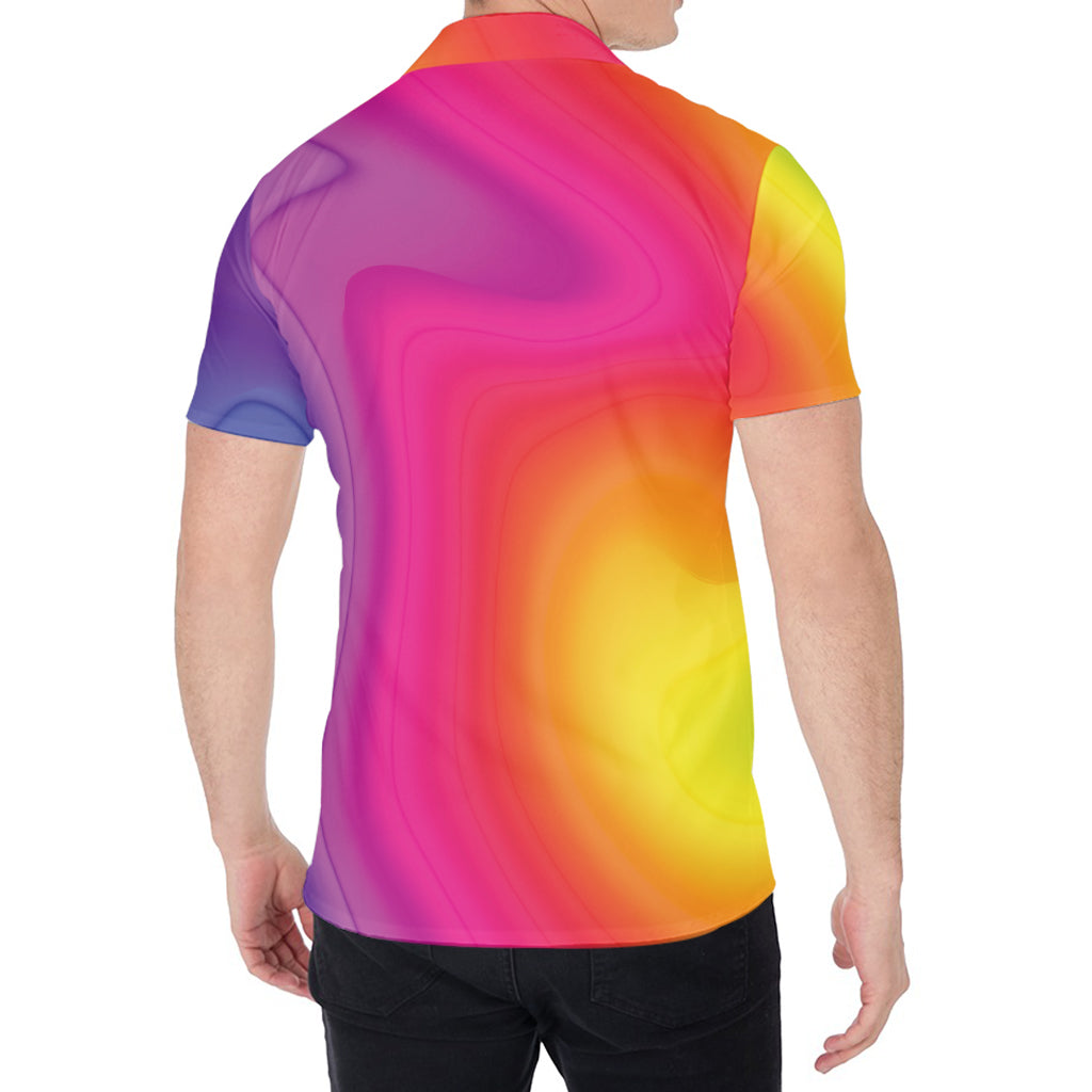 Rainbow Flow Print Men's Shirt