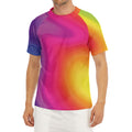Rainbow Flow Print Men's Short Sleeve Rash Guard