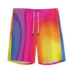 Rainbow Flow Print Men's Sports Shorts
