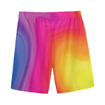 Rainbow Flow Print Men's Sports Shorts