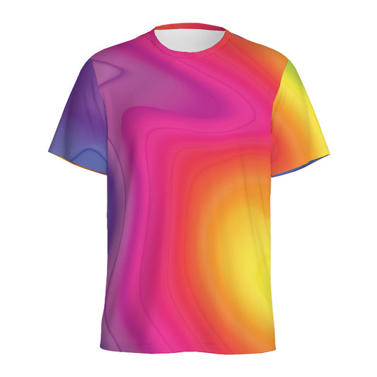 Rainbow Flow Print Men's Sports T-Shirt