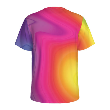 Rainbow Flow Print Men's Sports T-Shirt
