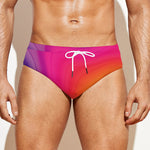 Rainbow Flow Print Men's Swim Briefs