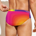 Rainbow Flow Print Men's Swim Briefs