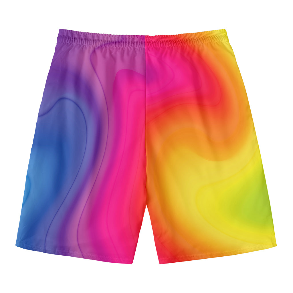 Rainbow Flow Print Men's Swim Trunks