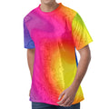 Rainbow Flow Print Men's Velvet T-Shirt