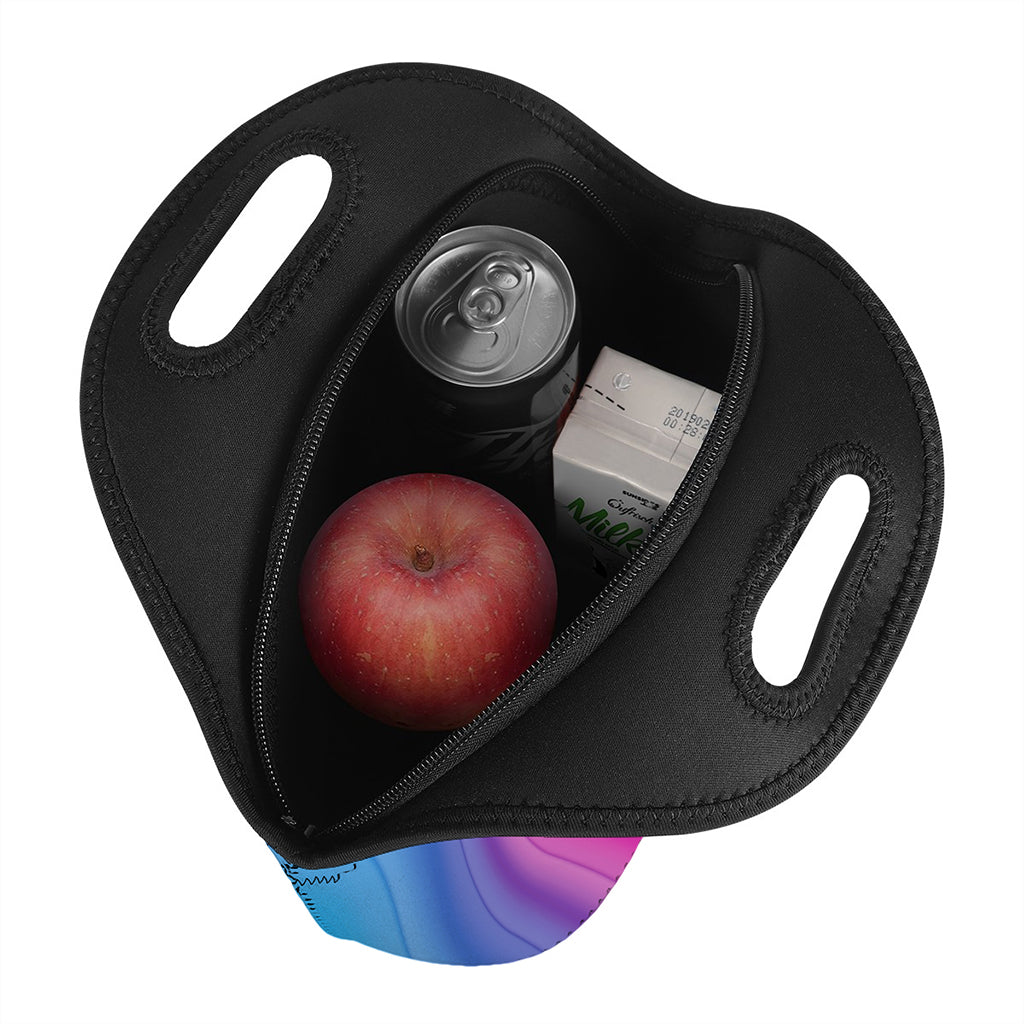 Rainbow Flow Print Neoprene Lunch Bag