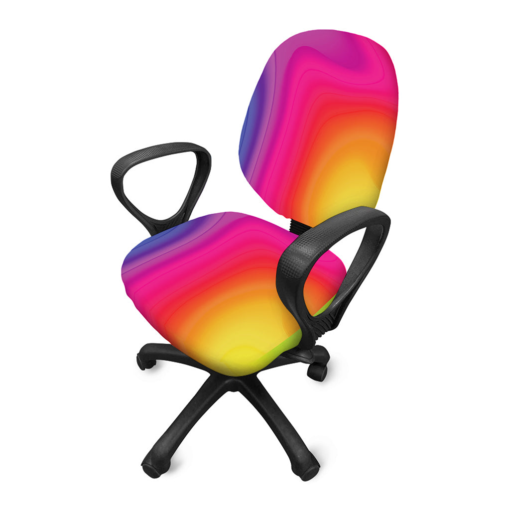 Rainbow Flow Print Office Chair Cover