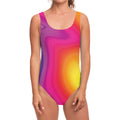 Rainbow Flow Print One Piece Swimsuit