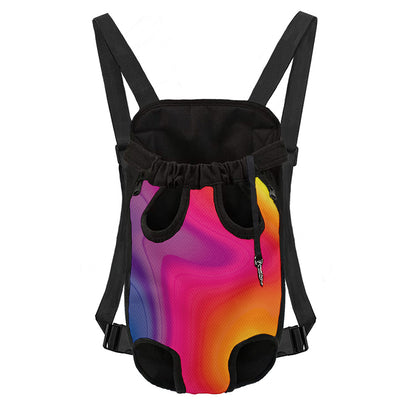 Rainbow Flow Print Pet Carrier Backpack