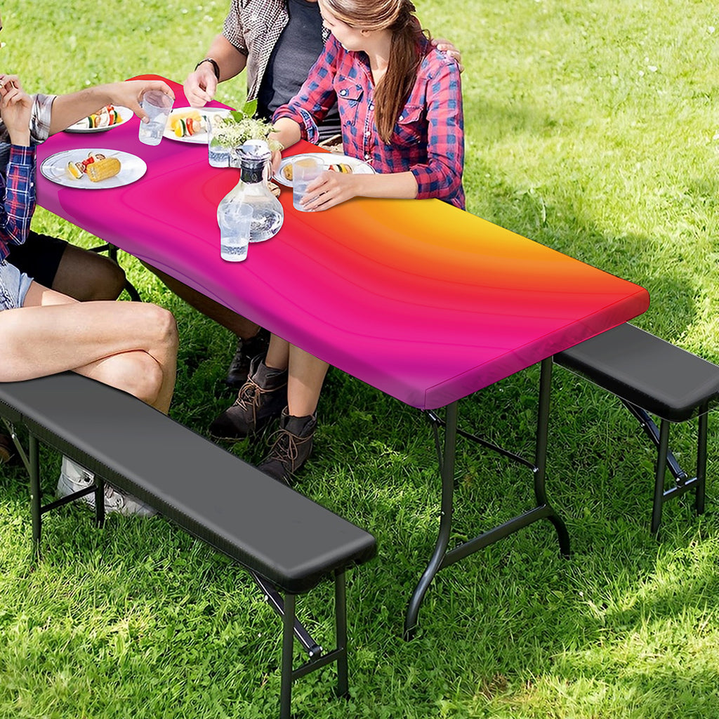 Rainbow Flow Print Picnic Table Cover