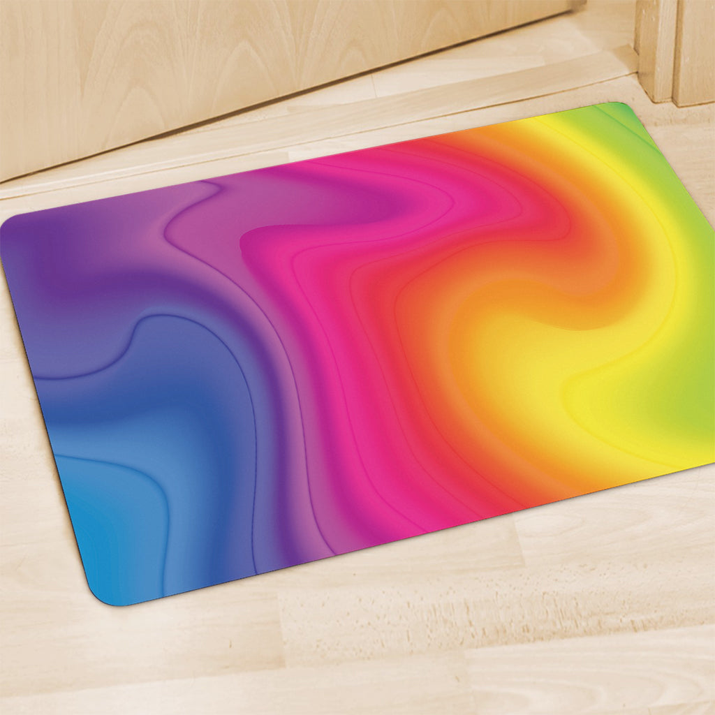 Rainbow Flow Print Polyester Doormat