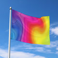 Rainbow Flow Print Polyester Flag