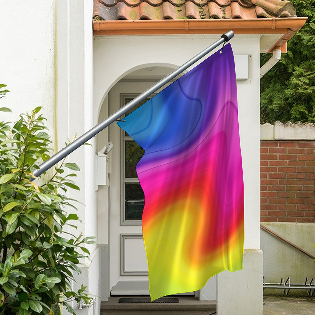 Rainbow Flow Print Polyester Flag