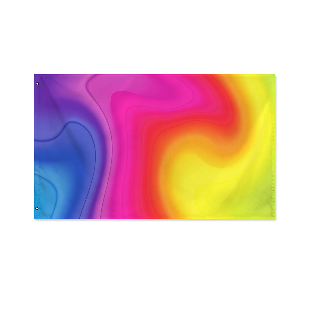 Rainbow Flow Print Polyester Flag