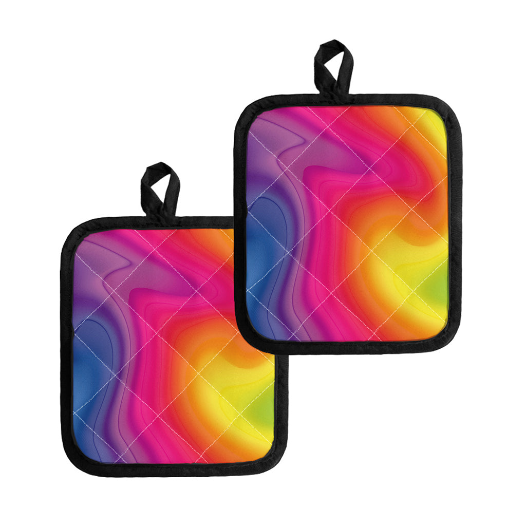 Rainbow Flow Print Pot Holders