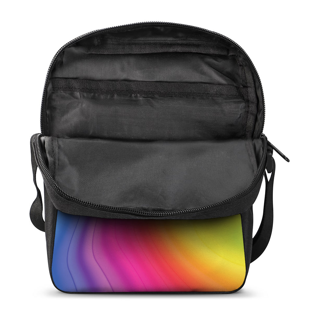 Rainbow Flow Print Rectangular Crossbody Bag