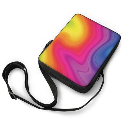 Rainbow Flow Print Rectangular Crossbody Bag