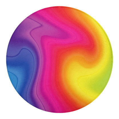 Rainbow Flow Print Round Blanket