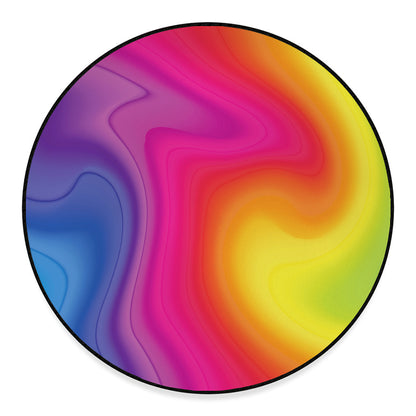 Rainbow Flow Print Round Floor Mat