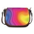 Rainbow Flow Print Saddle Bag