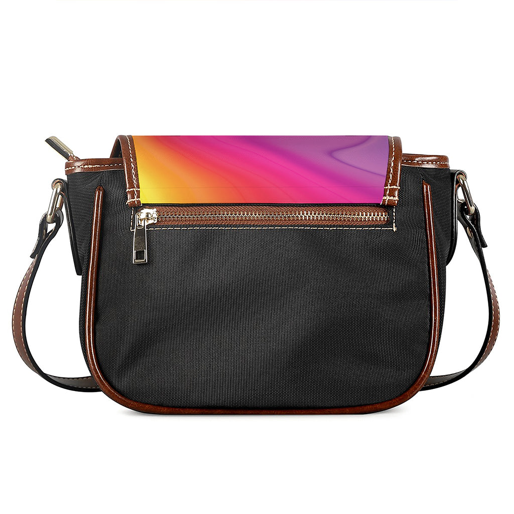 Rainbow Flow Print Saddle Bag