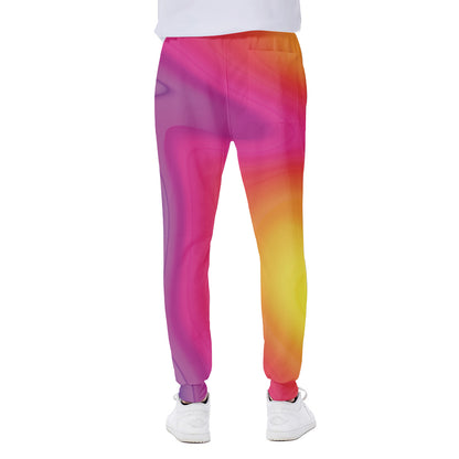 Rainbow Flow Print Scuba Joggers